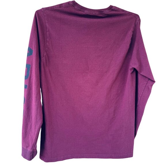 Ariat Mens Burgundy Long Sleeve  T-Shirt - Medium USA Logo Cotton - Picture 3 of 7